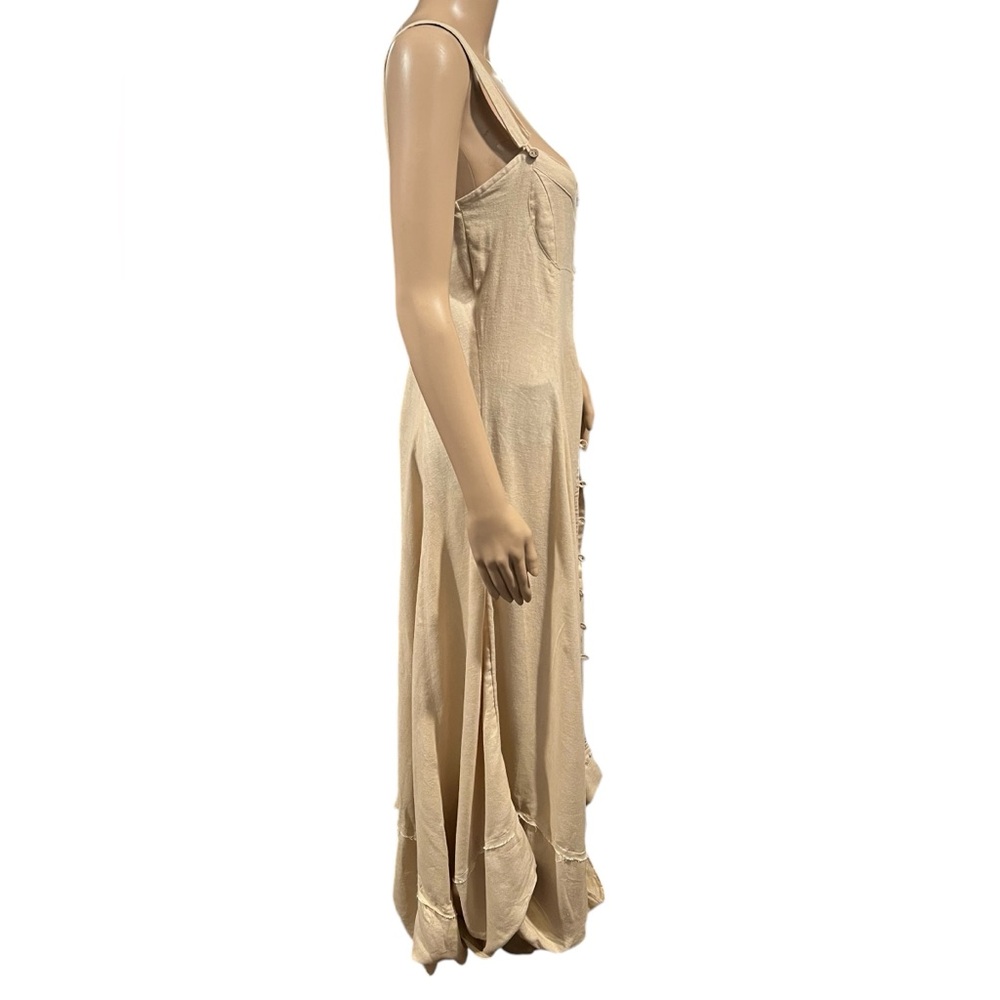 NWOT Free People What A Breeze Asymmetrical Hem Maxi Dress Button Down Boho SZ M - Picture 5 of 16
